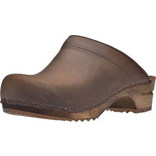 Sanita M Christian Open Oil Leather Træsko Antique Brown 47