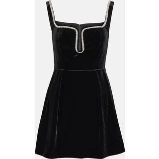 Self-Portrait Embellished velvet minidress - black - XL