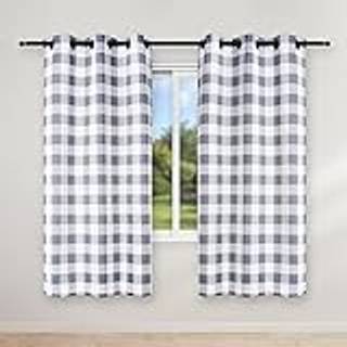 Enkel deluxe buffalo check blackout gardiner paneler til stue soveværelse bondegård gårdhave stil værelse mørkere termisk isoleret plaid grommet