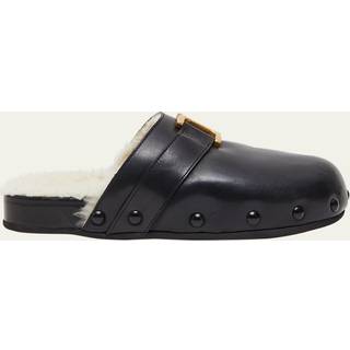 ChloÃ© Marcie leather and shearling slippers - black - EU 35