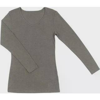Joha uld silke langærmet t-shirt med v-udskæring beige X-Small