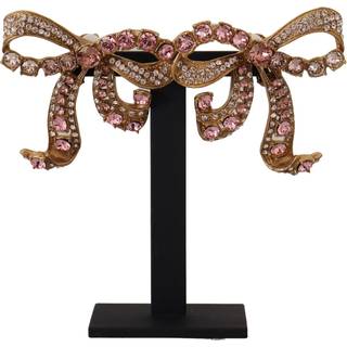 Dolce & Gabbana Gold Brass Pink Clear Alua Crystal Bow Fiocchi Christmas