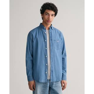 Regular Indigo Skjorte, Semi Light Blue, XXL
