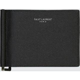 SAINT LAURENT - Pebble-Grain Leather Billfold Wallet with Money Clip - Men - Black