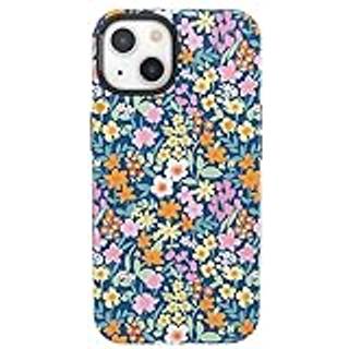 Casely iPhone 14 Plus sag | Fuld blomst | Navy blomster | Kompatibel med MagSafe
