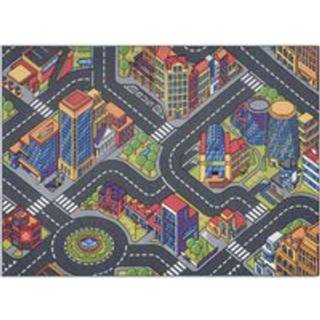 REBEL ROADS Urban life 97 Metropolis, gader skridsikker til børn - grå 140x200 cm