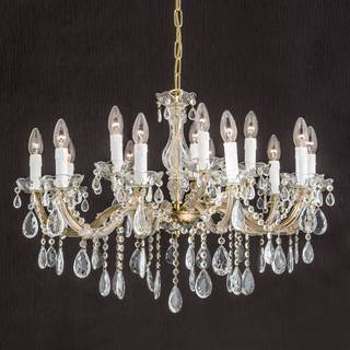 ORION Krystal lysekrone Marie Claire, dæmpbar, Messing/guld, Stue/spisestue, Metal