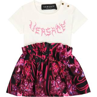 Versace Kids Orchid Barocco cotton dress - multicoloured - M 6-9