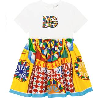 Dolce&Gabbana Kids Carretto poplin and jersey dress - multicoloured - Y 12