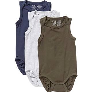 VRS baby 3-pak body str. 68 - mørkeblå/grå/grøn (På lager i butik)