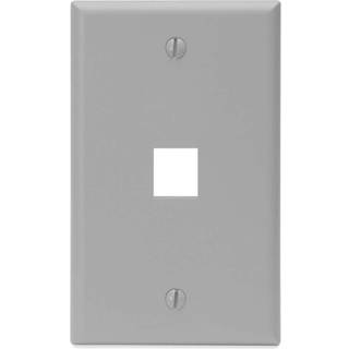 Leviton 41080-1GP Quickport Wallplate Single Gang 1-Port Gray