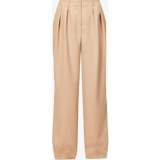 The Frankie Shop Tansy pleated twill wide-leg pants - brown - XS
