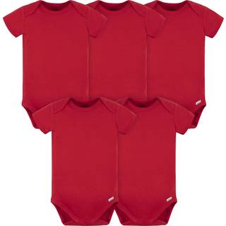 Gerber Unisex Baby 5 Pack Onesies Multi-Packs Bundle Interlock 180 GSM Shirt Red 12 m?neder os