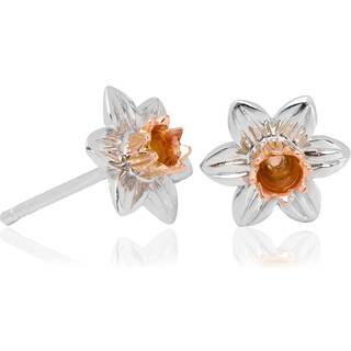Nature's Wonder Sterling Silver Daffodil Stud Earrings
