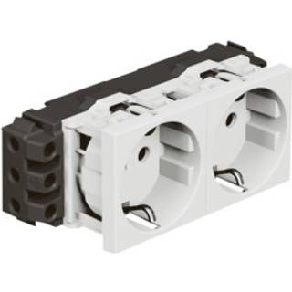 Legrand Mosaic stik schuko 2x2p+e 16a 4m hvi