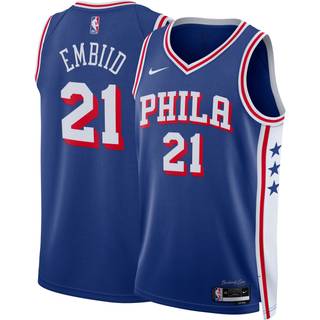 Joel Embiid Philadelphia 76ers Icon Edition Nike Dri-FIT NBA Swingman-trøje til mænd - blå - XS