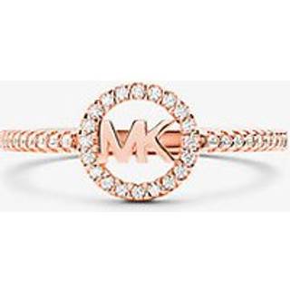 MK Precious Metal Plated Sterling-Silver Logo Ring - Rose Gold - Michael Kors - EU 55