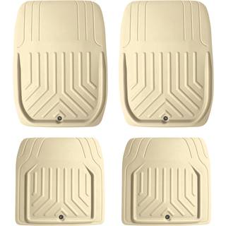 FH Group Automotive Floor Mats-Faux Leather Deep Dish Floor Mats Trim-to-Fit Floor Mats For Cars Universal Fit Gulvm?tter Fuld s?t bilm?tter til
