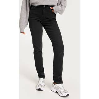 Pieces Jeans til kvinder Nunna MW Slim Fit Mørkegrå Denim