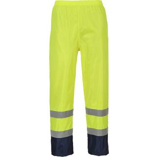 Hi-Vis Klassisk kontrast regnbukser - Gul/Marine (Størrelse: L)