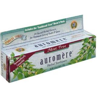 Auromere Ayurvedic Urte-tandpasta Mint Free - Vegansk naturlig ikke GMO-fluoridfri glutenfri med Neem & Peelu (4,16 oz) 1 pakke