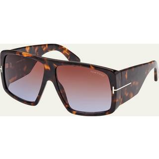 TOM FORD Unisex FT1036 RAVEN 56F Solbriller Acetat Havana Brun Firkantet Normal Skygge