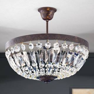 Arila loftlampe, krystalkæder, Ø 40 cm