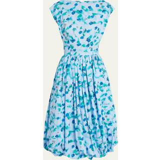Marni Floral cotton poplin midi dress - blue - XXS