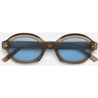 Retrosuperfuture Unisex FVP Marzo Rules Solbriller Acetat Beige Lyseblå Rund Normal