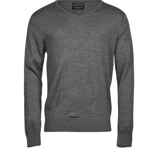 Teejays - Strik Crewneck V Hals Herre, Grå Melange, - Style 6001