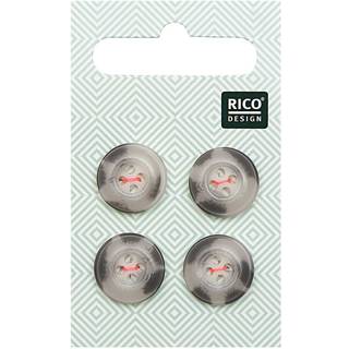 Knopf beige-grau 1,5cm strukturiert - Beige, Grau