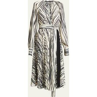 Proenza Schouler Carol striped chiffon midi dress - neutrals - XS