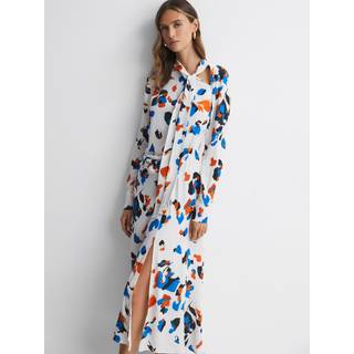 Reiss Niyah Trykt Slips Neck Midi KjoleEU 38 (UK 10)