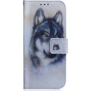 Google Pixel 8 Læder Flip Cover m. Pung & Print - Ulv
