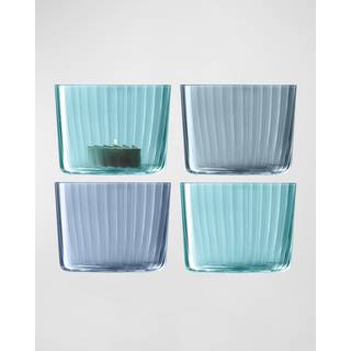 LSA International Candlelight And Scents - 'Gems' tealight holder, set of four, sapphire in Blue Glass