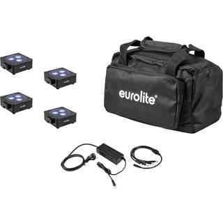 Eurolite Set 4x AKKU Flat Light 3 bk + Charger + Soft Bag TILBUD NU