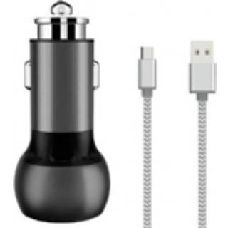 LDNIO C503Q Oplader til Bil + MicroUSB Kabel - Sort/Standard/2USB