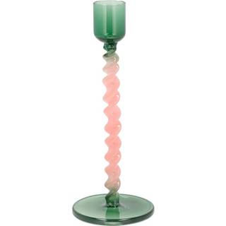 Vivid Glaslysestage fra Villa Collection - Grøn/Rosa farve - Glas
