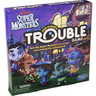 Trouble: Netflix Super Monsters-udgave - Hasbro børnebrætspil til 2-4 spillere, Alder: 5+, Pop-O-Matic Dice Roller