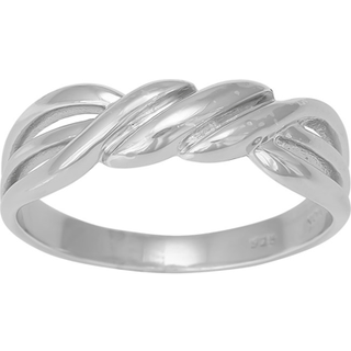 Siersbøl ring i sølv flettet - Str. 54