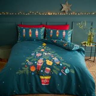 Catherine Lansfield Catherine Lansfield Green Christmas Nutcracker Reversible Duvet Cover Set