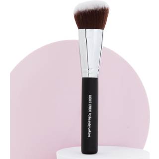 Vinklet r?dmeb?rste til kinder - Bronzing b?rste til flydende fl?de mineralpulver Makeup Bronzer Konturb?rste Syntetisk kabuki b?rste af sk?nhed