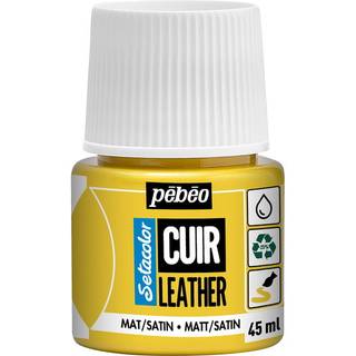 Pebeo Cuir Leather 45 ml læderfarve, farver også PU-læder – Gul, mat satinfinish