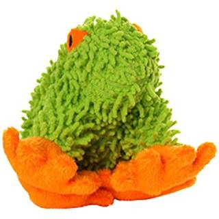 Mighty-Microfiber Junior Frog- Squeaker-tillverkad med fyllning. Stark och tuff. Interaktiv lek hundleksak. Maskin Washable & Floats