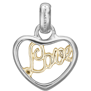 Love Vedhæng - Blankpoleret Sterling Sølv - Christina