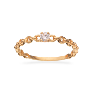 Scrouples ring med cubic zirkoner i 8 kt guld