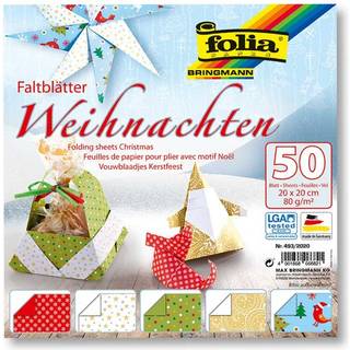 Faltblätter Weihnachten 20x20cm 50 Blatt - Mehrfarbig
