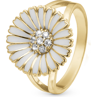 Christina Jewelry Marguerite ring i forgyldt med zirkonia Ø15mm - Str. 53