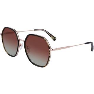 LONGCHAMP Kvinde LO163S 749 Solbriller Metal Guld Brun Geometrisk Normal Fotokromatisk