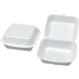 Burgerboks Skum XL Hængslet låg 100 stk 19 x 18,6 x 10,8 cm Hvid XPS